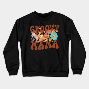 Groovy Mama Retro Family Baby Shower Mother's Day Crewneck Sweatshirt